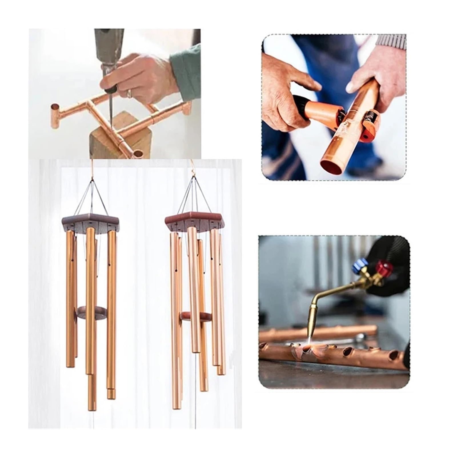 Tubo di rame decorativo rotondo cavo senza saldatura fai da te, quantità 1 pezzo, lunghezza 500 mm(OD 16 x ID 14mm)