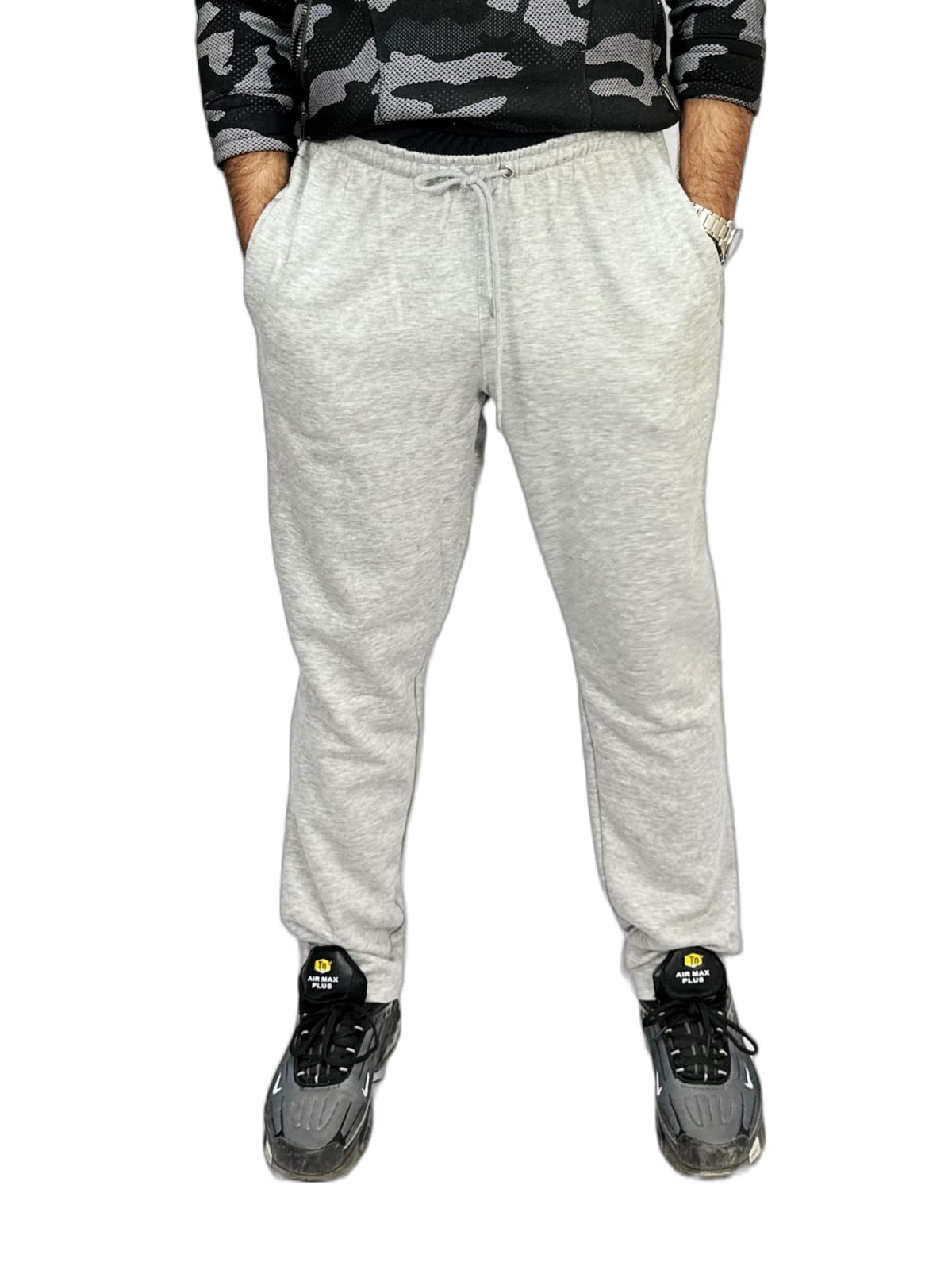 LUXFAB Jogging Pants Mens Tracksuit Bottoms Trousers Casual Mens Joggers for Men UK Zip Pockets Elasticated Open Hem Classic Jog Pants Jog Sweatpants Sports Joggers Grey