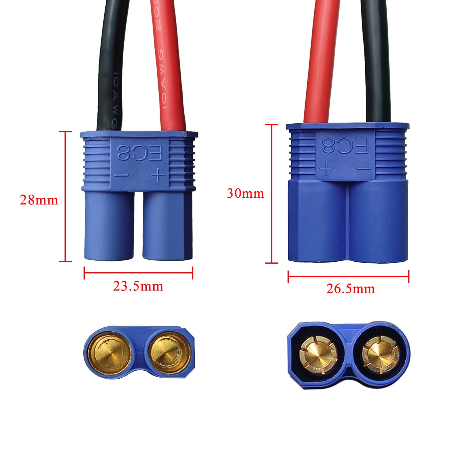 Amazon.co.jp: JINKAIMING 10AWG EC8 - SAEケーブル EC8メス/オス