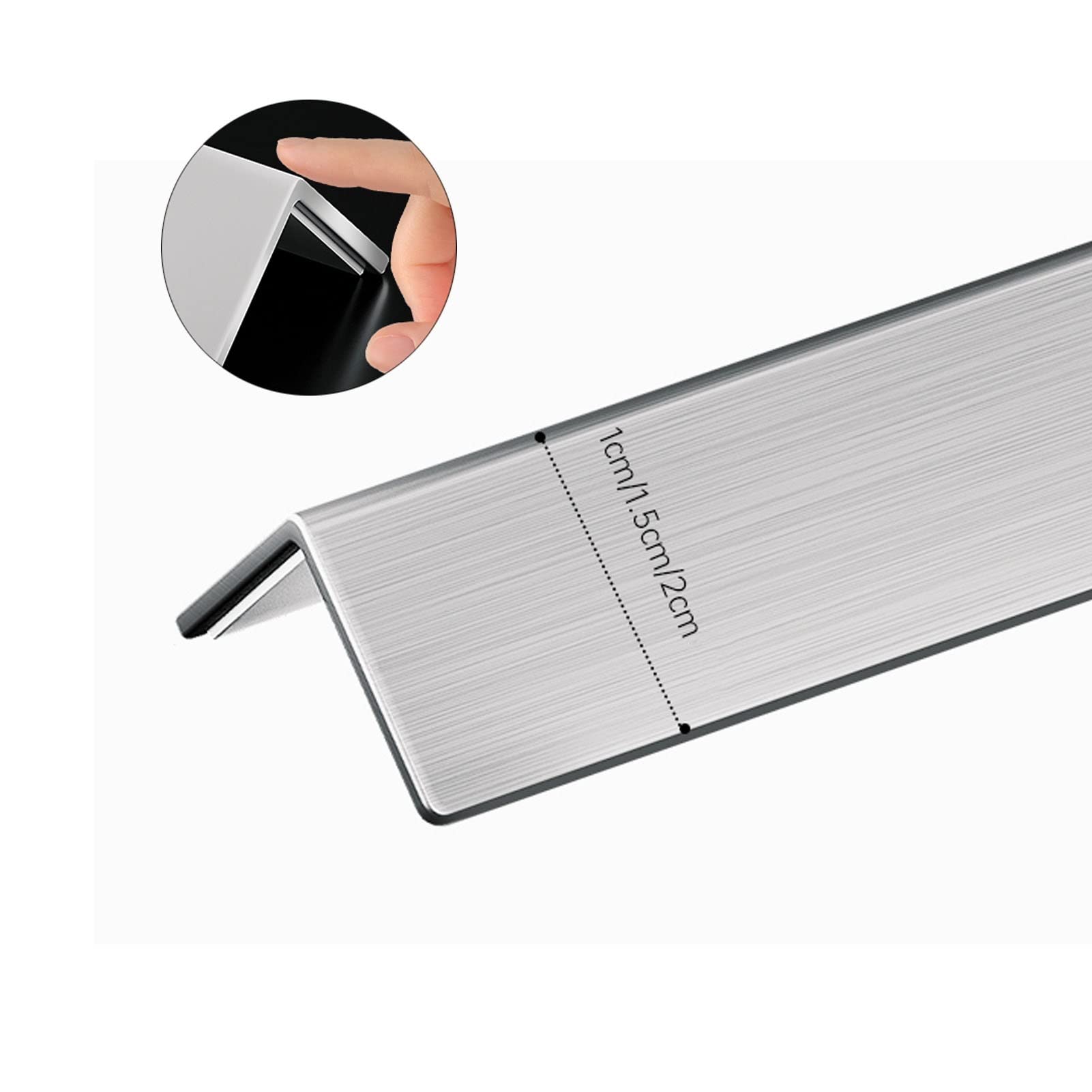 Protectores de Esquinas, Tiras Protectoras de Pared de aleación de Aluminio con Escudo Autoadhesivo for Oficina en casa(White,W 1cm)