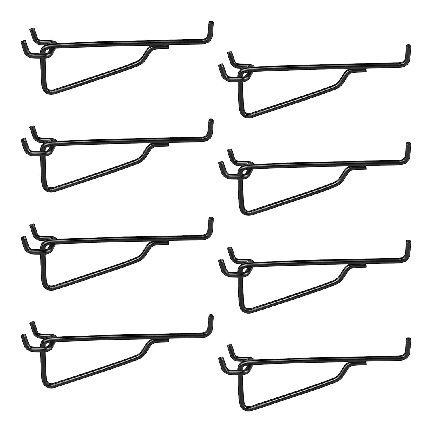 XiyaxiVici Set van 3 geperforeerde planken met 6 metalen haken voor geperforeerde panelen, pegboard, plank, wandopslag, accessoires voor huis, garage, keuken, supermarkt, 15 x 29 cm