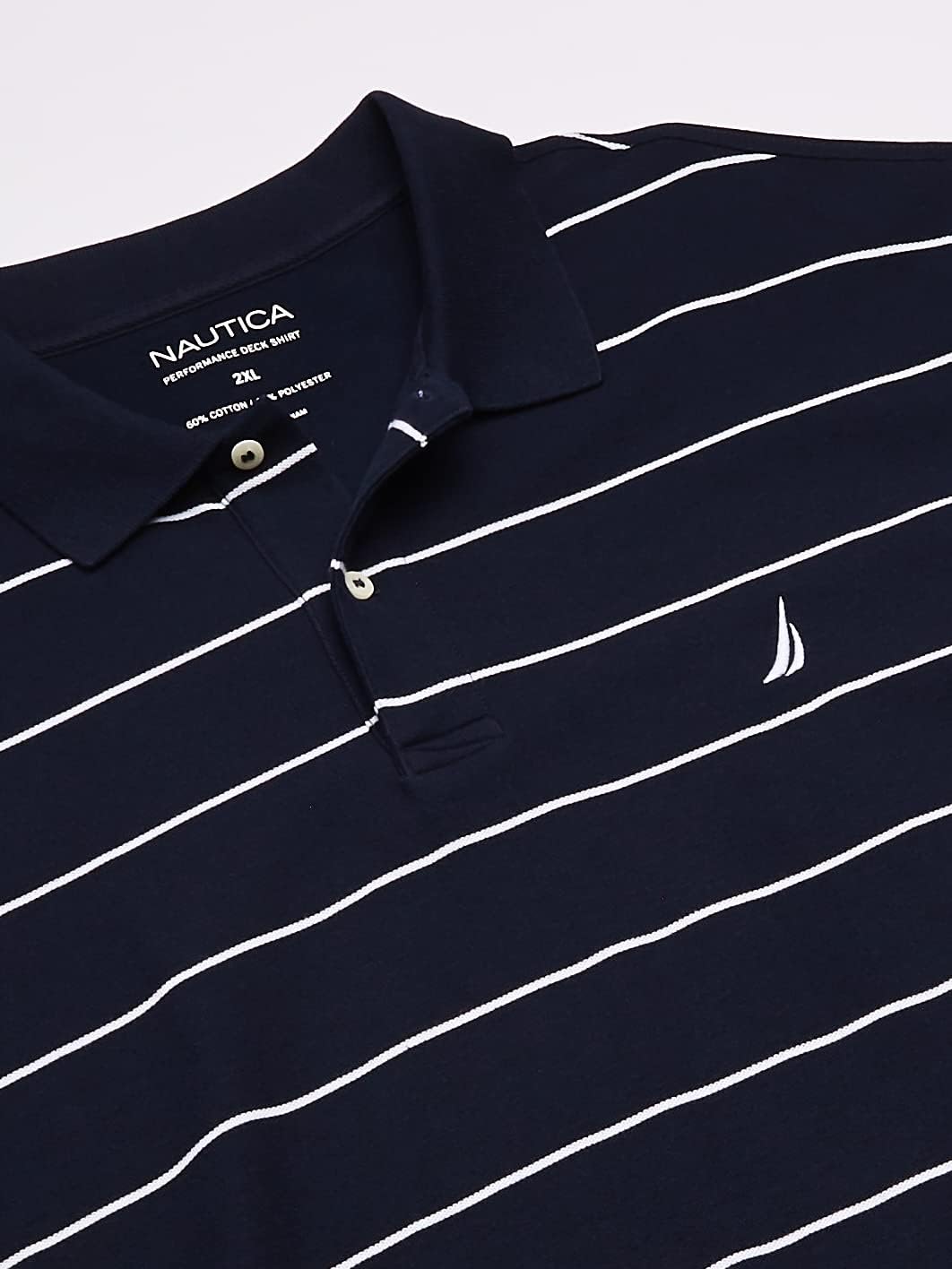 Nautica Mens Classic Short Sleeve Striped Polo Shirt - Image 3