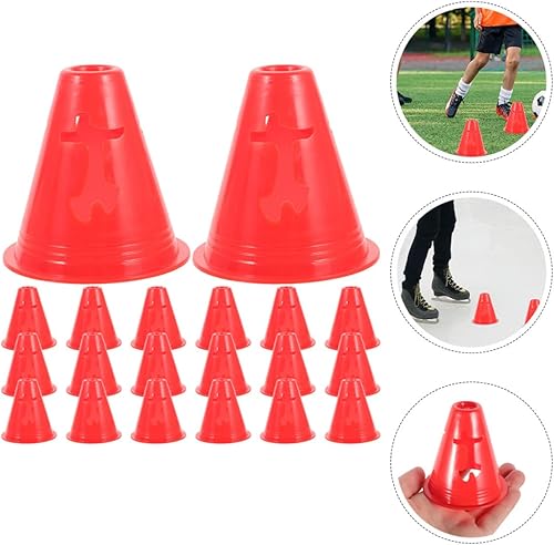 Miniatura 9 de ABOOFAN 20 conos pequeños de entrenamiento de agilidad para fútbol, fútbol, patinaje sobre ruedas, marcadores de plástico para taladros, carreras de