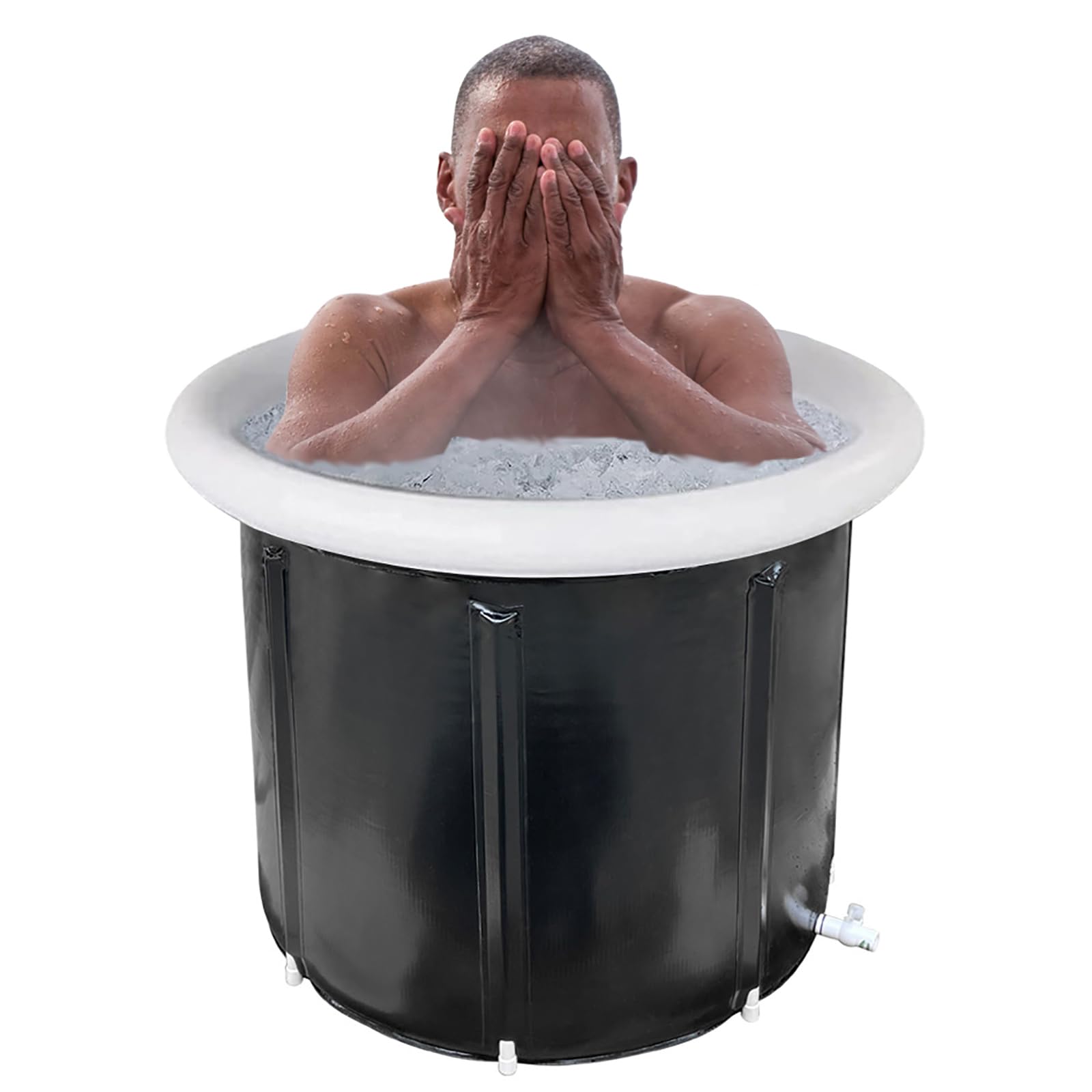 Wanna do kąpieli lodowej na zewnątrz z pokrywką i torbą do przechowywania - zimna wanna do kąpieli na czas w spa, alkaliczna sól do kąpieli - przenośna wanna do kąpieli marki