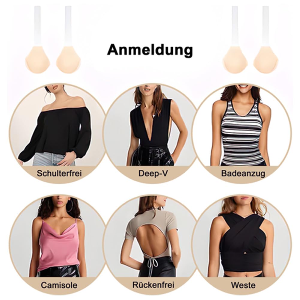 MEIION Sunabz InvisiLift Invisible Bra - Sollevamento istantaneo del seno per una scollatura sicura