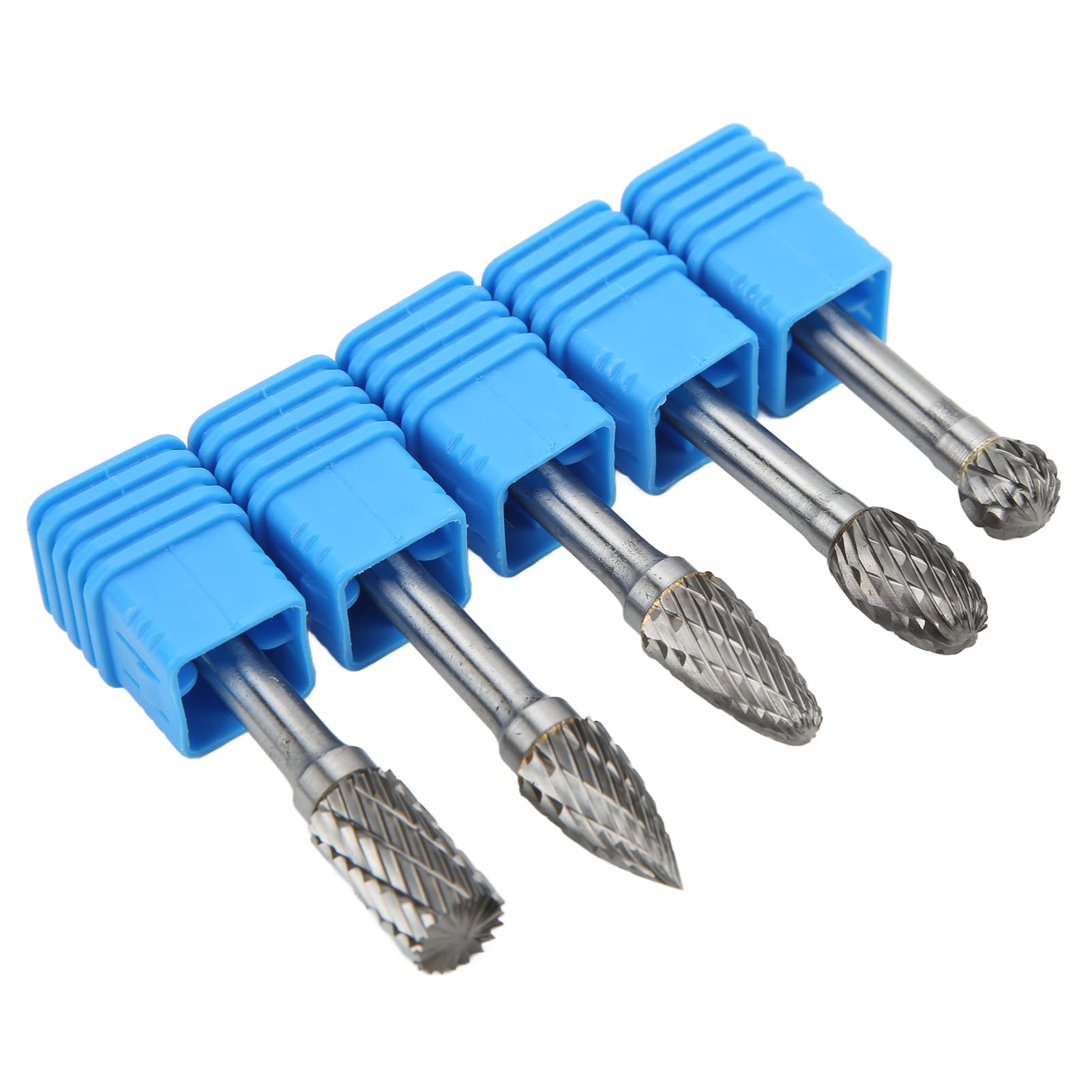Juego de 5 Fresas Doble Corte de Carburo de Tungsteno 6x10 mm para Tallado Industrial en Mecánica, Aviación y Automoción (ADEFG)