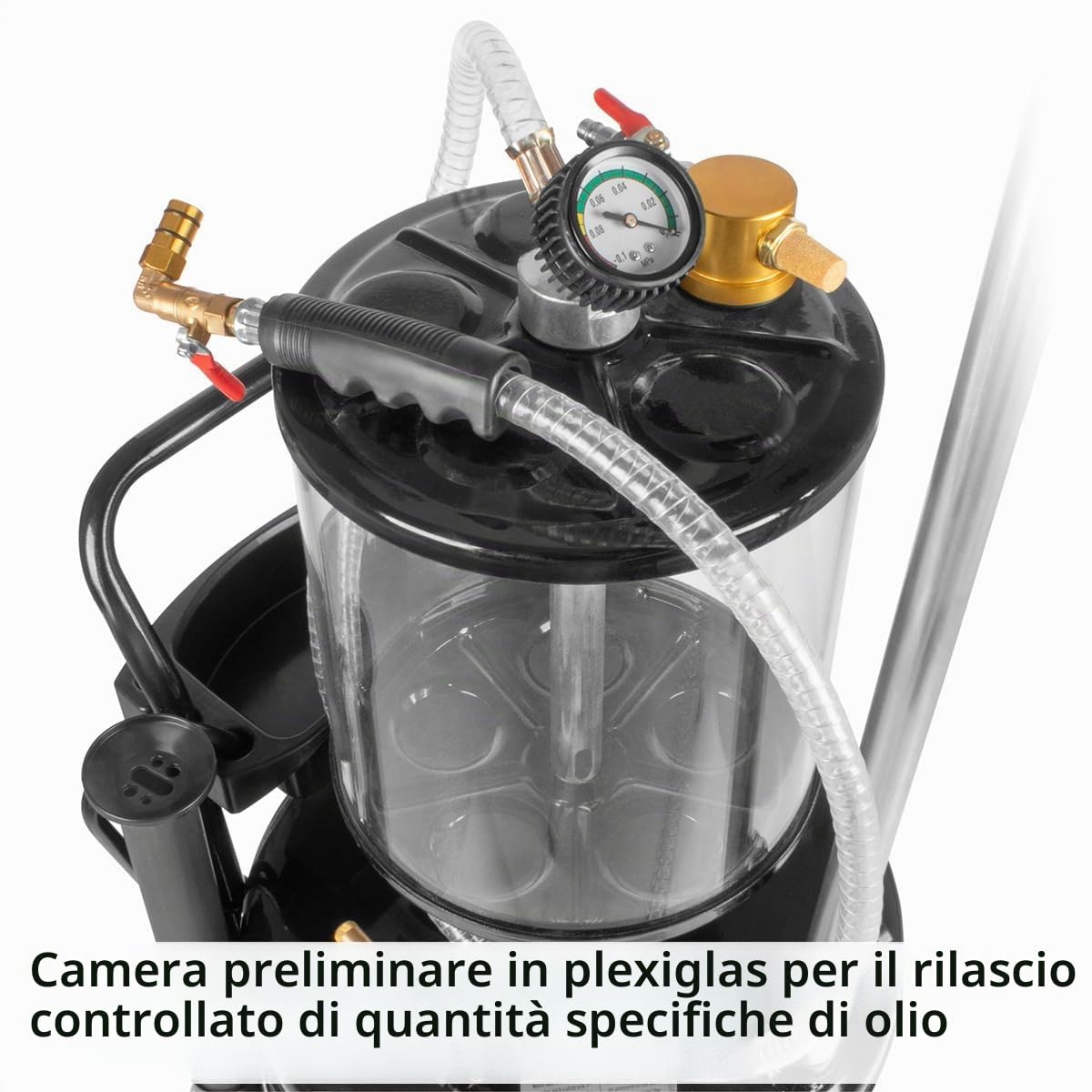 STAHLWERK Impianto di estrazione dell'olio – 80 litri di capacità, serbatoio di raccolta dell'olio e raccoglitore dell'olio usato, camion mobile con separatore olio, scaricatore dell'olio con camera
