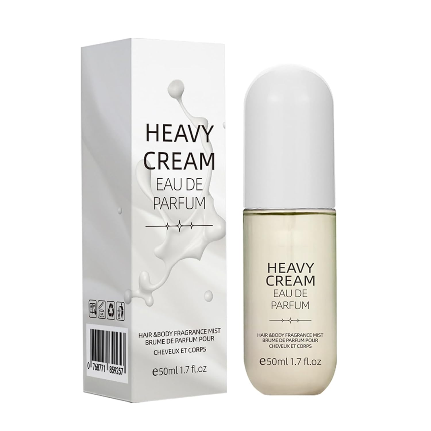 Long Lasting Alcohol Free Perfume for Women Fresh Cream Fragrance Mist Body and Hair Spray White One Size