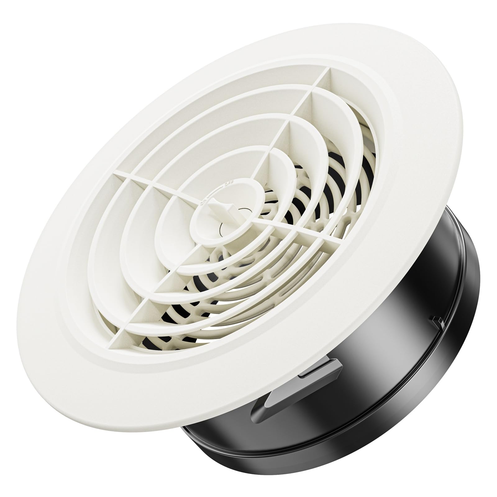 Hon&Guan 150mm / 6 Inch Round Adjustable Air Vent for wall Ceiling Mounted, Indoor Ventilation Grille Vents Cover with Flyscreen Mesh