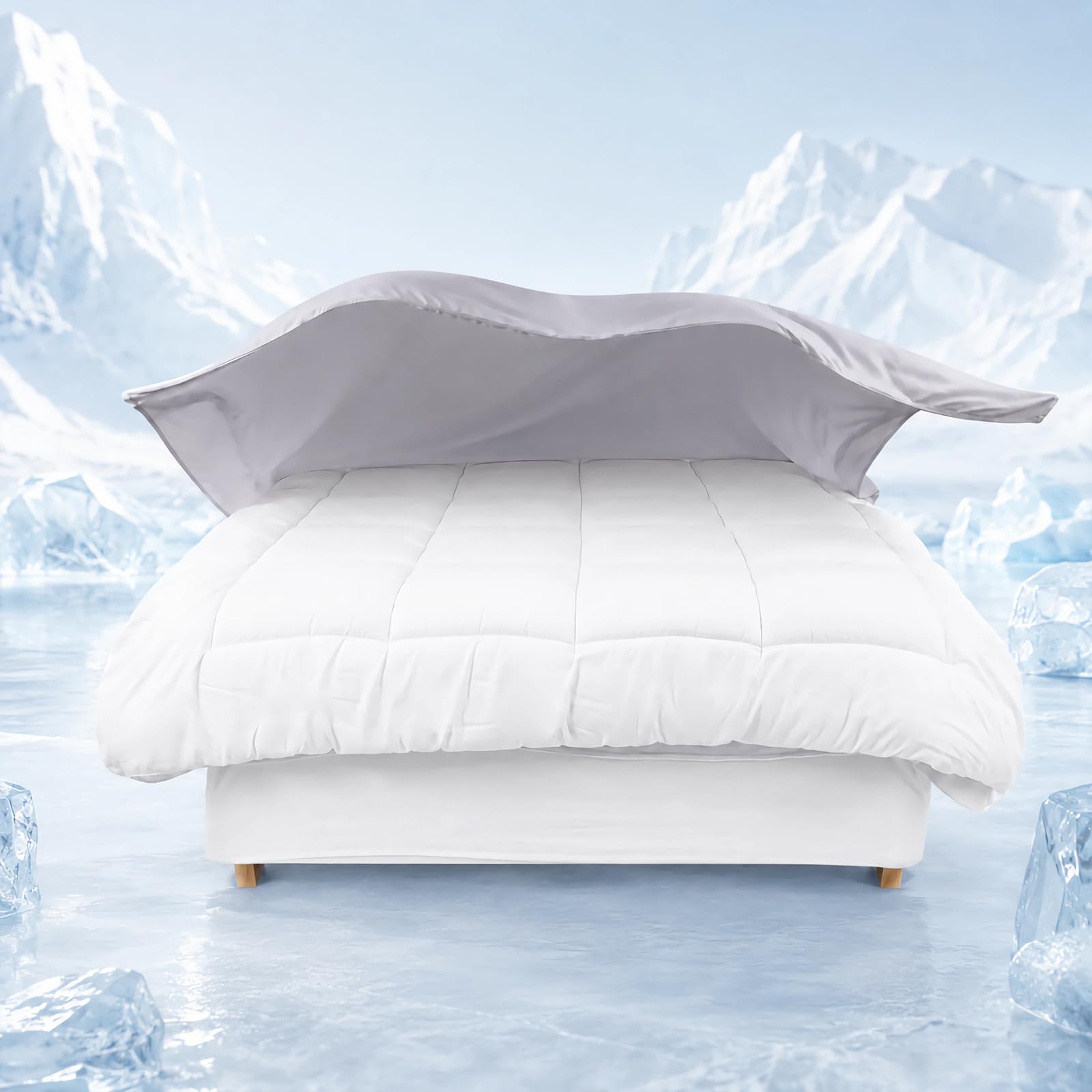 REDSSEN Easy Fit Duvet Cover Set with 3-Sided Zip | Zip Duvet Cover for Easy Putting On & Removing | Soft Polyester Bedding Set | Breathable Easy Care Quilt Cover | King Size | Silver Grey