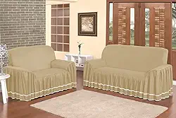 Capa Para Sofá Dália 2 E 3 Lugares Para Sala Otima Oferta (Avelã)