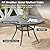 DIFY 5 Pieces Outdoor Patio Dining Set, 4 Grey Textilene Swivel Dining Chairs and 40.6" Grey Round Dining Table, Metal Outdoor Table and Chairs for Lawn Garden Backyard Deck