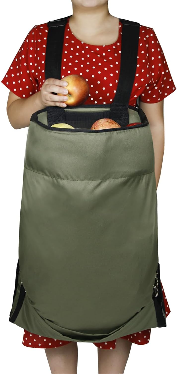 Garden Apron with Adjustable Waist Belt, 600D Oxford Fabric, Large Harvest Bag for Men and Women - Durable Storage, Detachable Fruit Picking Bag, Ideal for Gardeners and Vegetabl