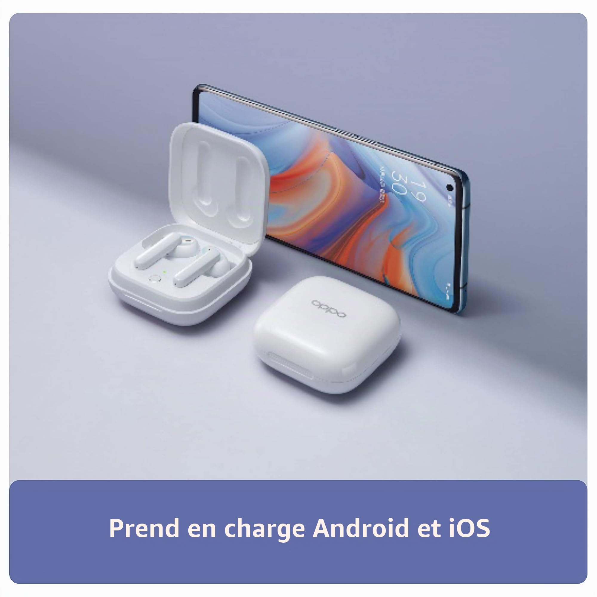 OPPO Enco W51 - Écouteurs sans Fil, réduction du Bruit, Bluetooth, résistance à l'eau IPX4 - Blanc