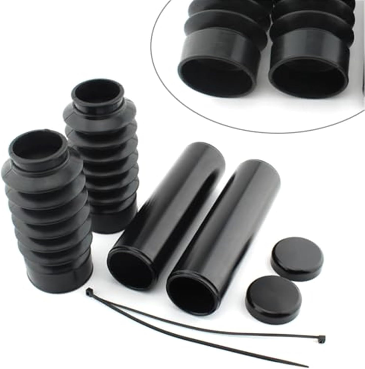 Pexorin 2個のチューブキャップキットフロント、フォークカバーアルミ