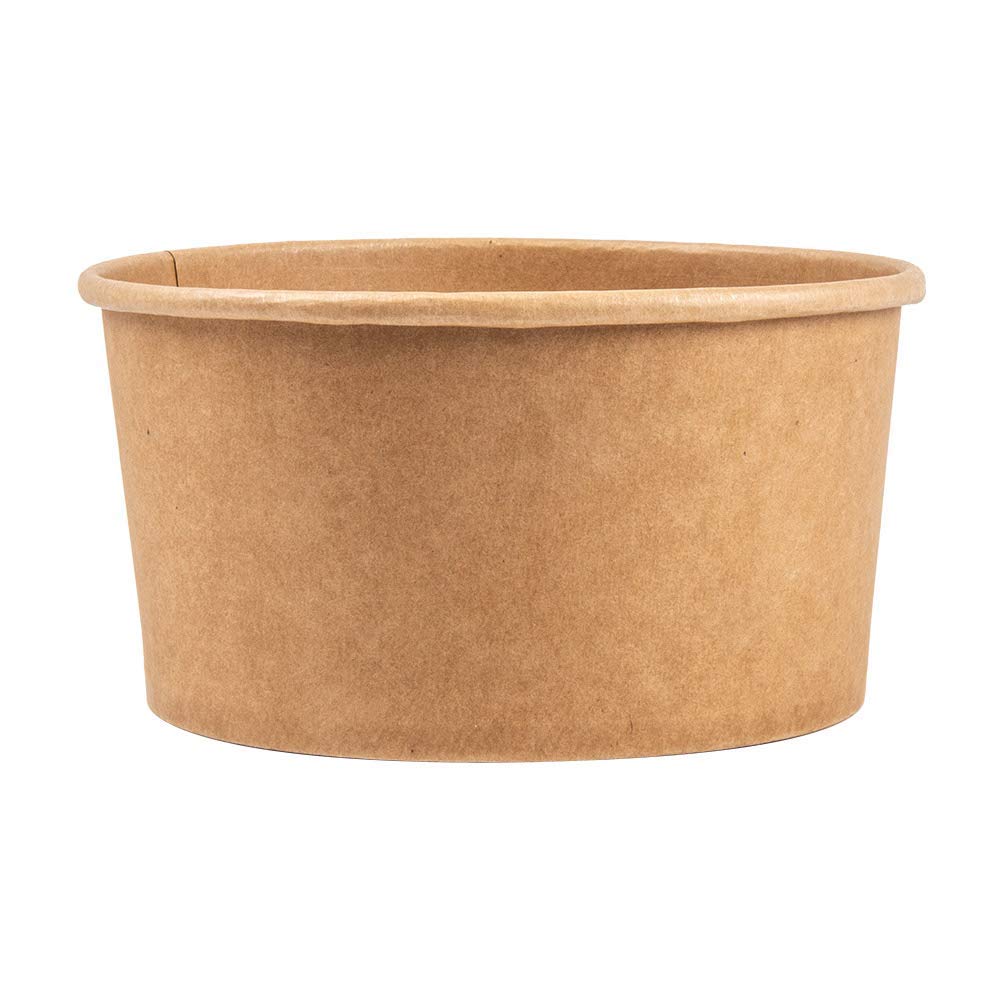García de Pou 50 Unités - Pots Saladiers 1000 ml - 33,3 oz 300 + 18 Pe g/m2, 15/12,9 x 8 cm Naturel Kraft