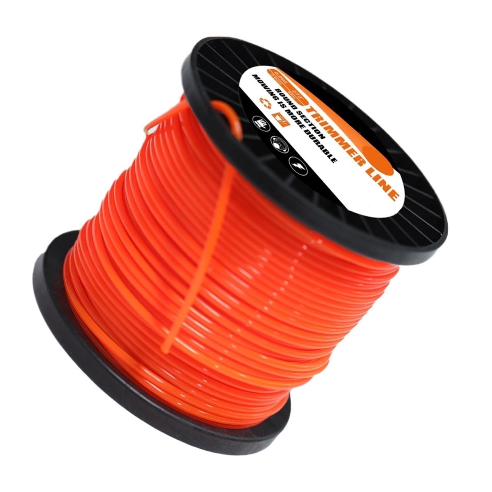 Filo Nylon 1LB 2.4/2.7/3.0/4.0mm Tondo Arancione | Corda da taglio per tagliabordi, decespugliatore e linea strimmer(Roll 3.0mm 50m)