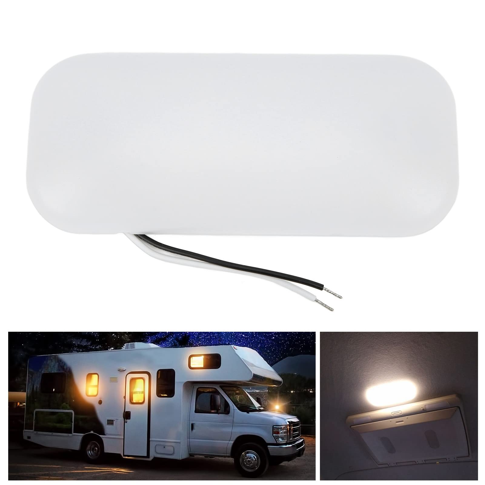 Plafonnier LED pour Camping-Car, 12V, 500lm, 6000K, éclairage Intérieur de Voiture avec Interrupteur, pour Camping-Car, Yachts, Bateau, Dôme (Pas de commutateur (HL-RDC))
