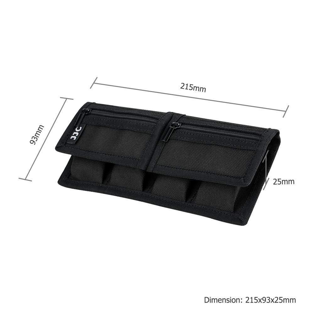 JJC Custodia per scheda di memoria per schede SD SDHC SDXC/Micro SD/XQD + 4 slot per batteria per fotocamera Canon LP-E6 LP-E17 Sony NP-F550 NP-FW50 NP-FZ100 Fujifilm NP-W126 Nik. EN-EL15 EN-EL14