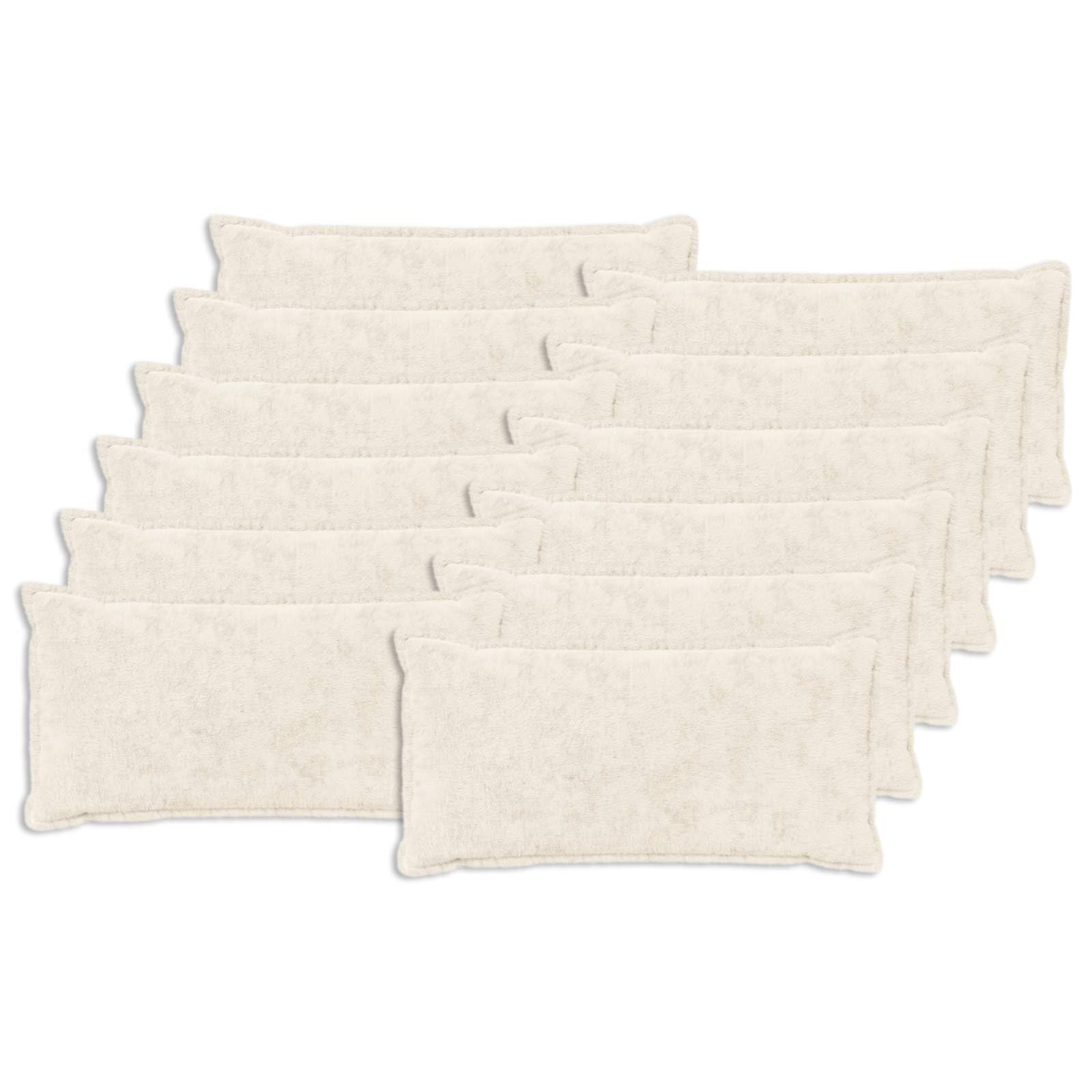 vidaXL Cushion Cover 12 pcs HOUTEN White 40 x 80 cm Faux Rabbit Fur
