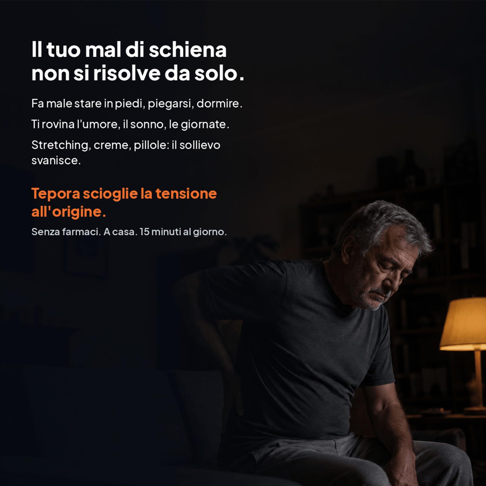 Tepora Tricalma Lombare Elettrico 3-in-1 con Calore e Vibrazione (Grigio scuro)