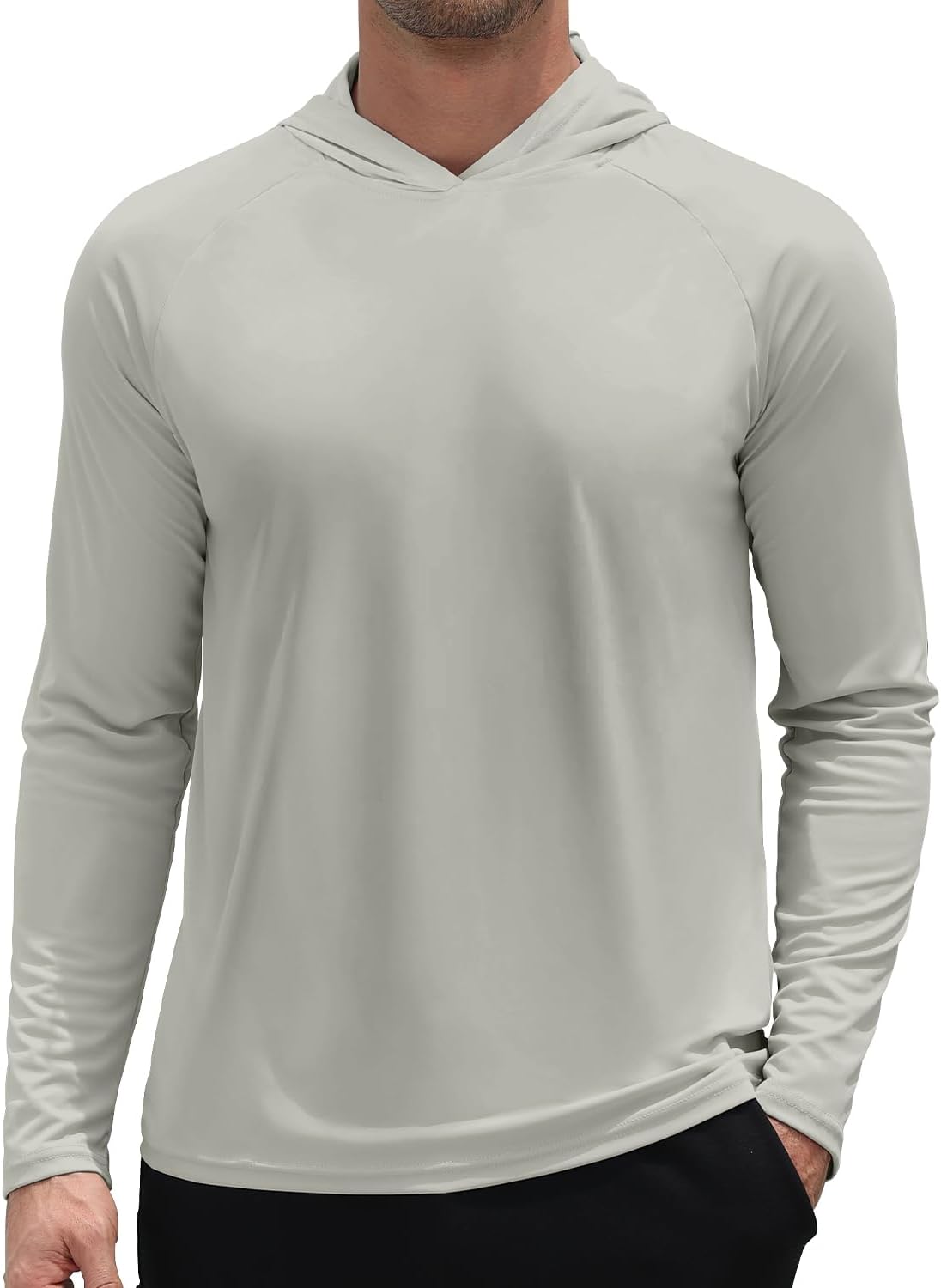 Mens UPF 50+ Sun Hoodie UV Protection Long Sleeve Swimming Rash Guard SPF Quick Dry Fishing Shirt for Outdoor Sports