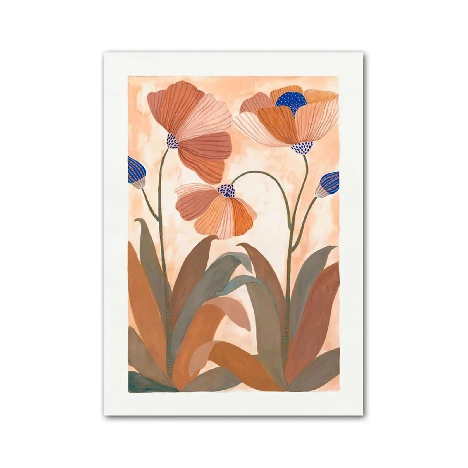 Xenite C Wall Art Anvas Prints Watercolor Flowers Butterfly Bird Boho Nordi Posters And Prints Nursery Wall Art Anvas Painting Pictures(,30X40cm)