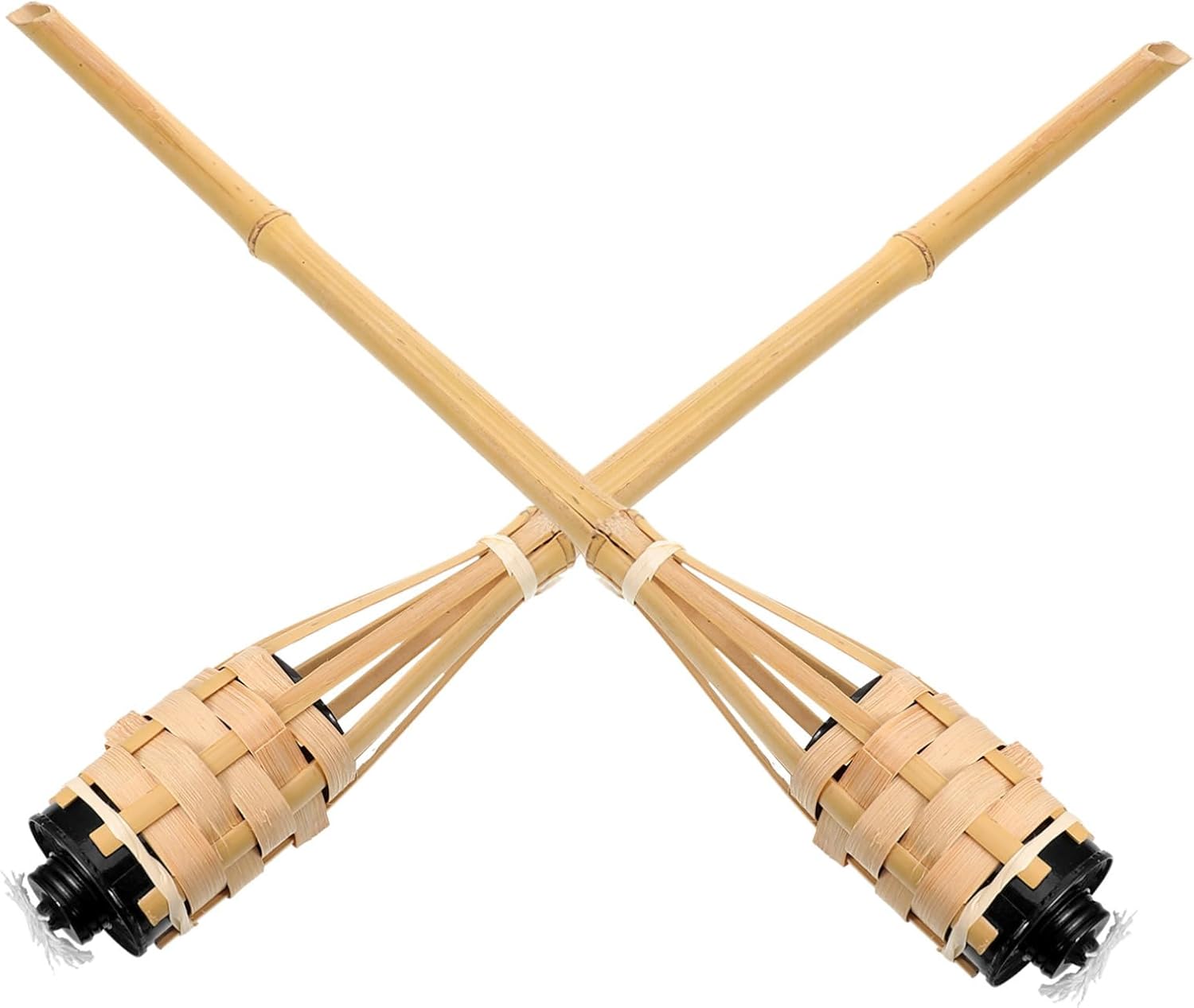 jojofuny 4pcs Bamboo Torch Outdoor Landscape Lighting for Garden Pathway and Easy to Install Bamboo Torch for Courtyards and Patios for Celebrations and Decor