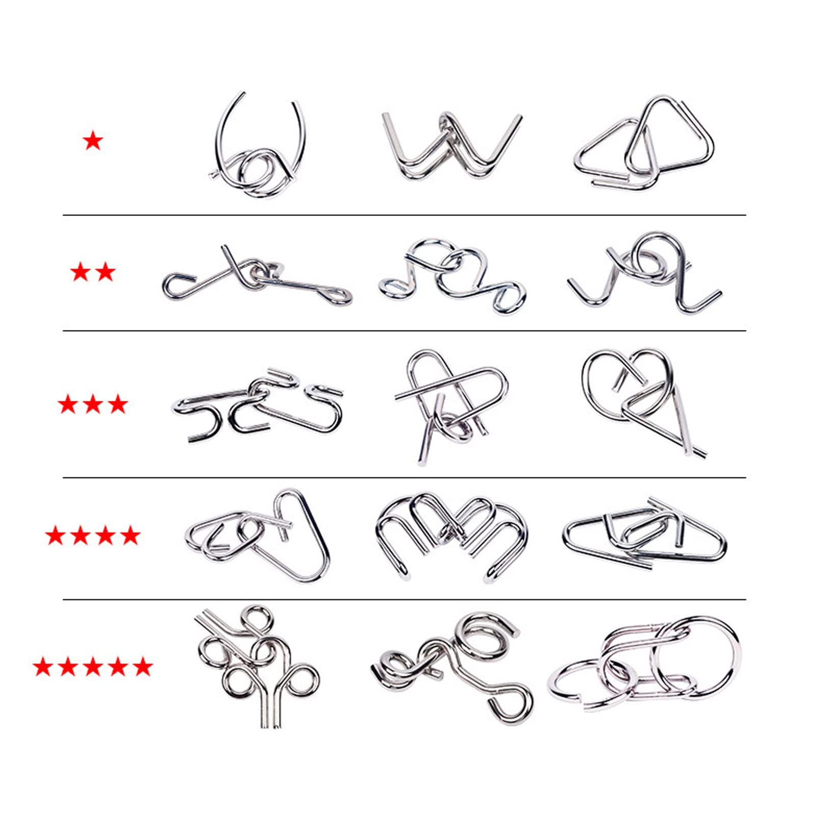 15 Piezas Rompecabezas de Metal, Juegos de Ingenio Rompecabezas Metal Classic Mini IQ Puzzle, Juguetes Inteligencia Educativos Regalo para Adultos Niños Adolescentes