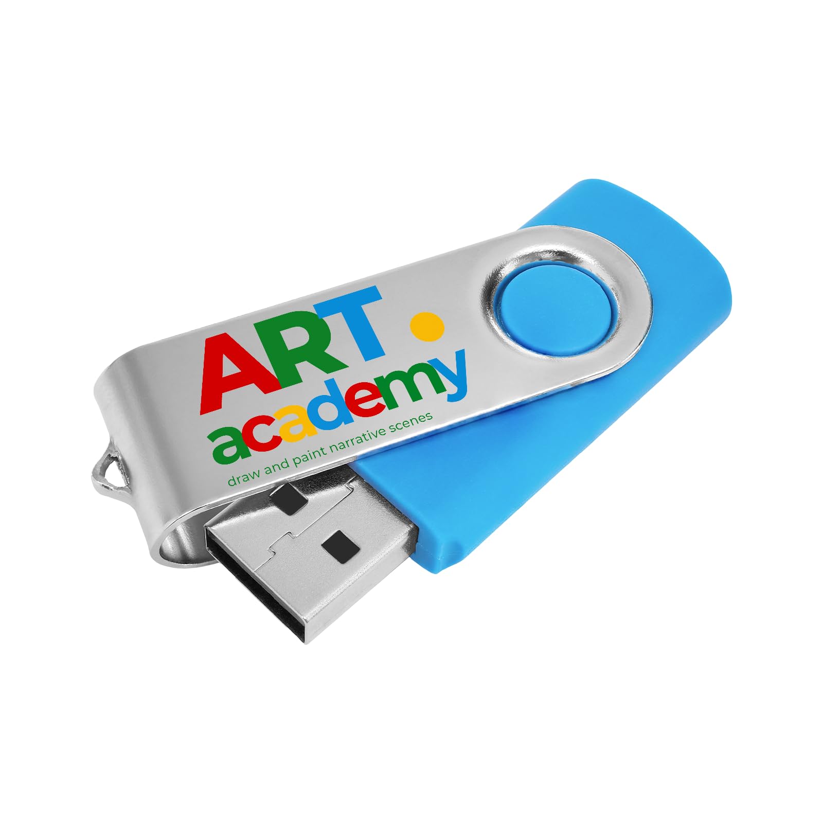 Zestaw 50 niestandardowych pendrive'ów USB 32 GB USB 2.0, spersonalizowane pendrive z logo do biznesu, wydarzeń, drukowania tekstu lub obrazu, niestandardowe karty pamięci JBOS - błękitne