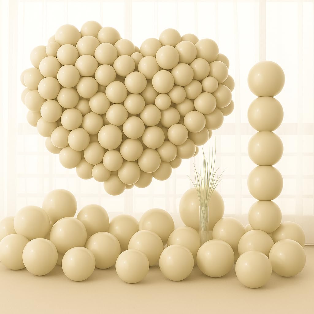 Rozi Decoration 50 Pcs Sand White Colour Balloons for Birthday, Wedding, Anniversary, Baby Shower Party Supplies | White Balloons for Birthday Decorations Items-image-29