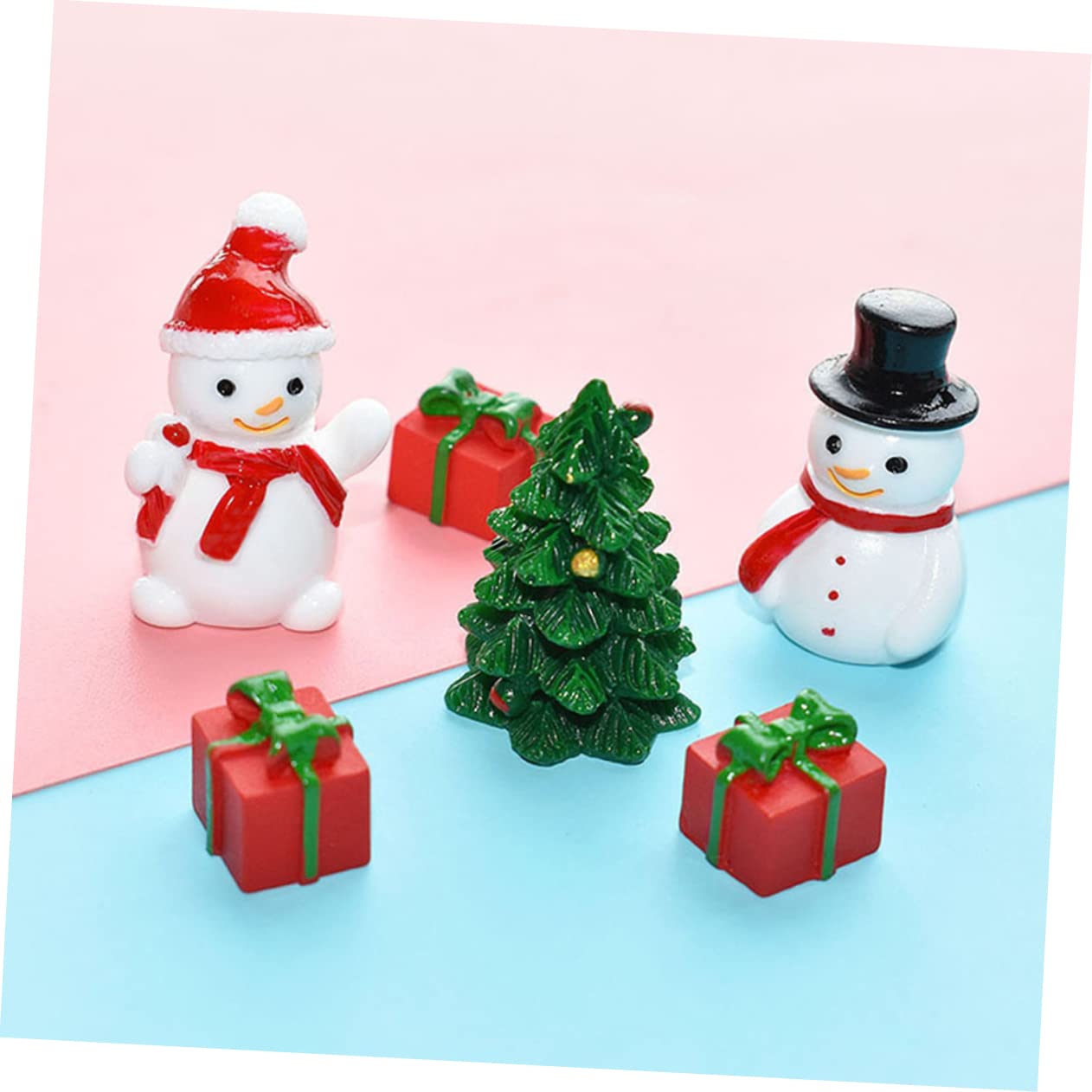 GOOHOCHY 10pcs Mini Snowman Adornment Christmas Resin Ornaments for Landscape Decor for Tabletop Display Vivid Holiday Decorations for Home and Photography