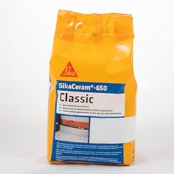Azulejos Tipo Piedra Para Pared SikaCeram-650 Classic, Tierra, Junta mineral porcelánica, Lechada de cemento coloreada para relleno de juntas de 1-6 mm en paramentos y pavimentos interiores y exteriores, 5 kg