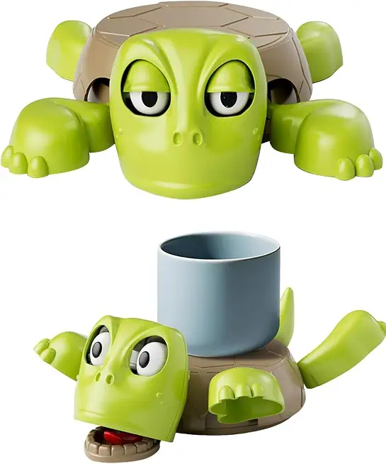 3D Printed Turtle Coaster Set - Interactive Funny Expression Drink Mats for Coffee & Wine Glasses - Insulated Cup Holders for Desk, Car & Kitchen Decor,Sea Turtle Coasters for Drinks (Green)