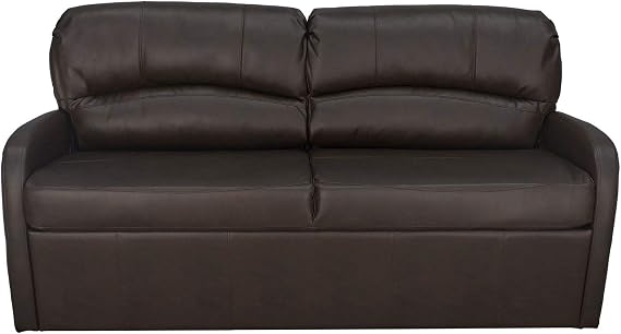 RecPro Charles 65 Jack Knife RV Sleeper Sofa with Arms | RV Furniture | Zero Wall Hugger (Chestnut)
