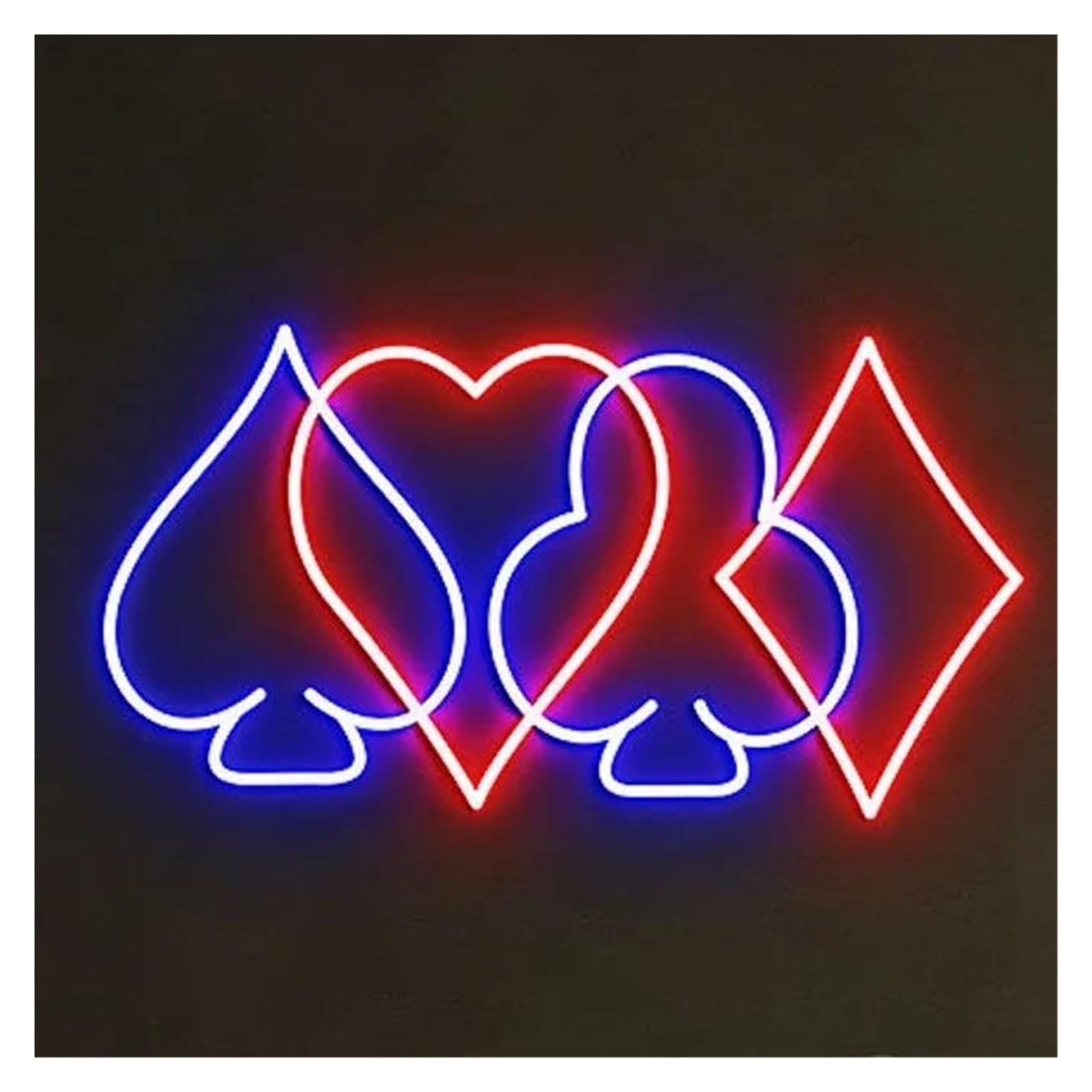 Lemst A Signs Lamp Poker Neon Sign For Entertainment Zone Wall Rt Decor Light Dimmable Usb Powered For Man Cave Bar Pub Game Room Signs Illuminated 38Cmx22cm(A)