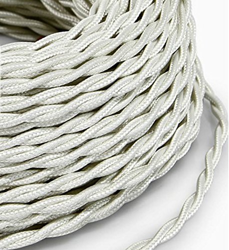 Stoffbezogenes Elektrokabel 5m – 2x0,75mm², 30 Farben, Petrol Dunkelgrün, Made In Italy
