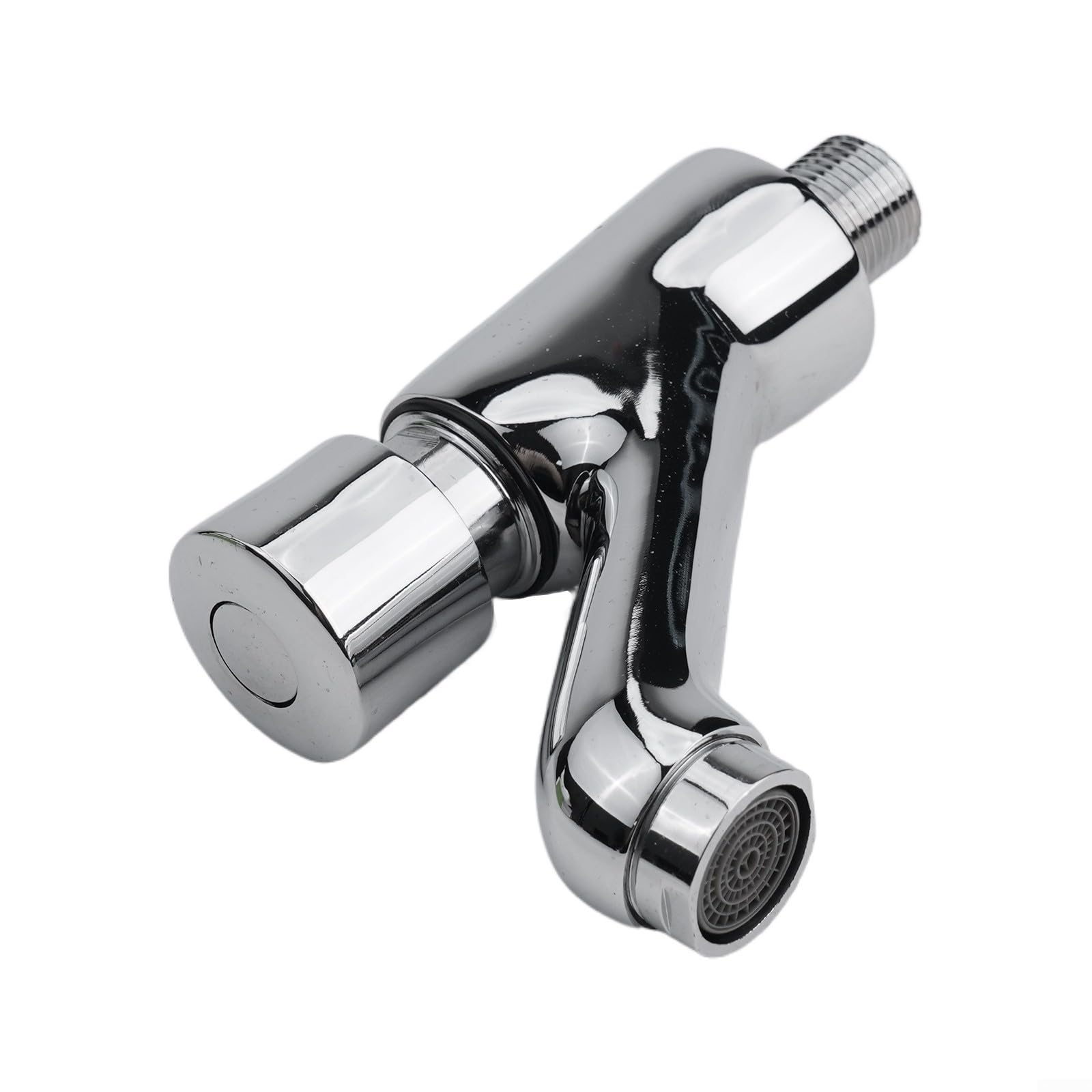 Wall Mounted Self Closing Tap Single Cold Water Brass Chrome Bathroom Basin Faucet Push Button Delay Closing Public — view 6