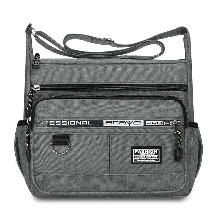 Men Women Travel Sling Bag, Lightweight Crossbody Messenger Bag with Adjustable Shoulder Strap, Multi-Pocket Side Bag for Travel, Walking, Cycling-image-20