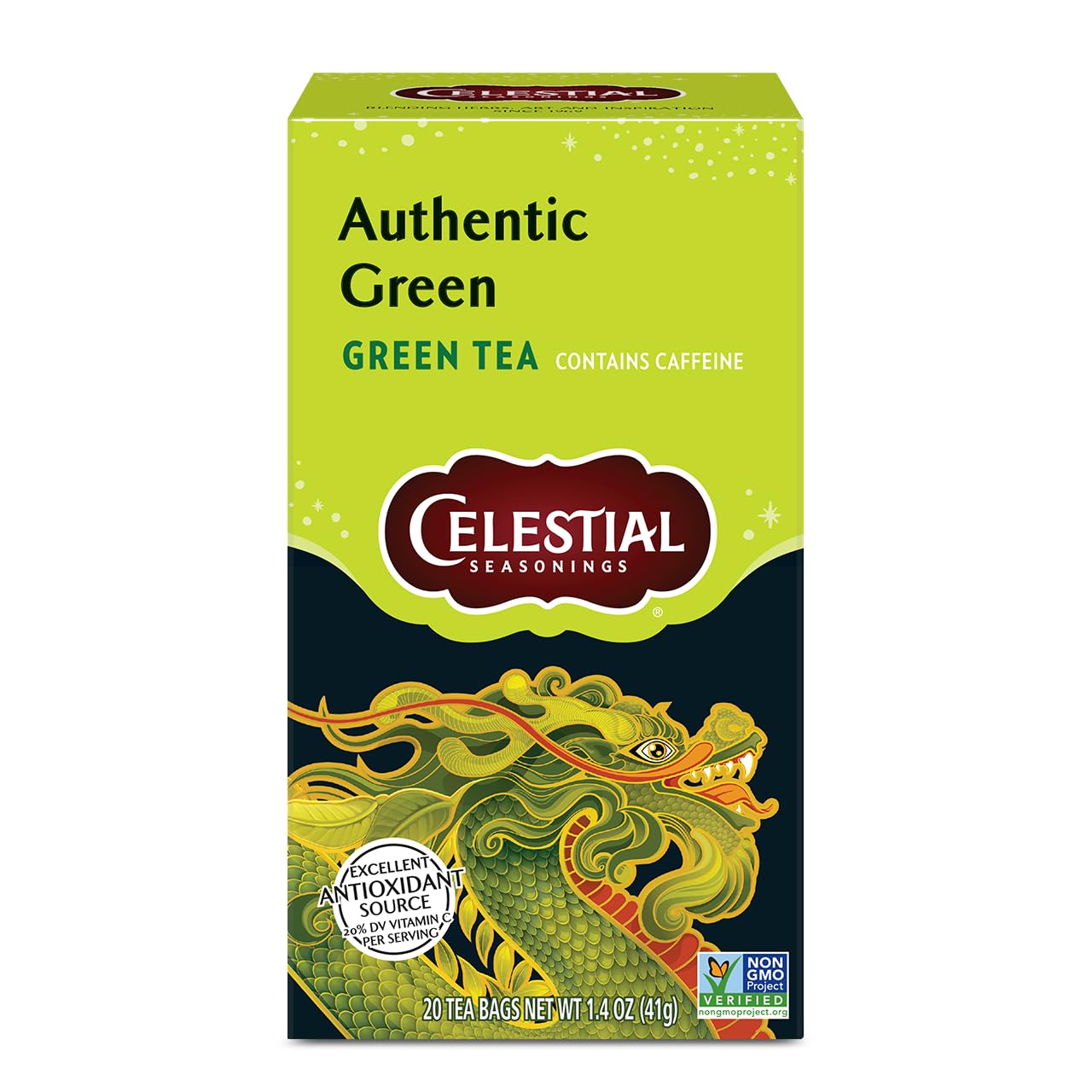 Celestial Seasonings Authentic Green Tea 20 Tea Bags