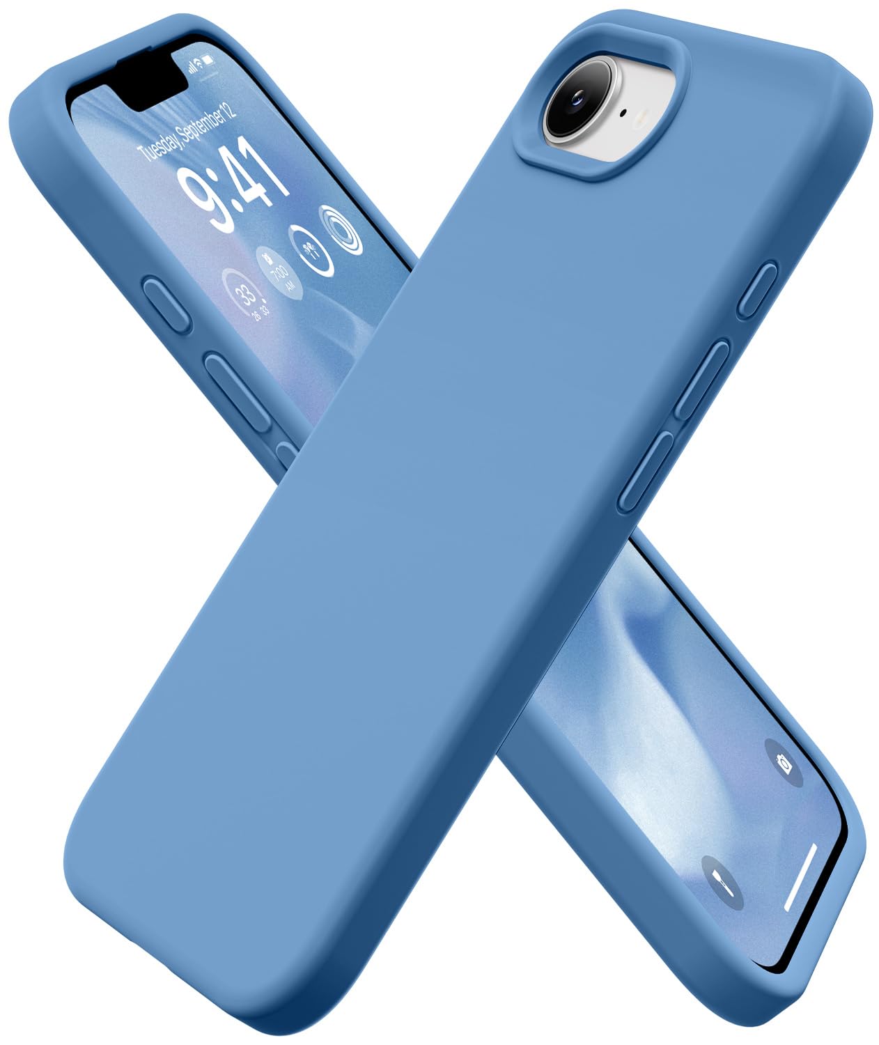 GolbinBox Magnetic for iPhone 17e/16e Case, Silicone Cover, Lake Blue