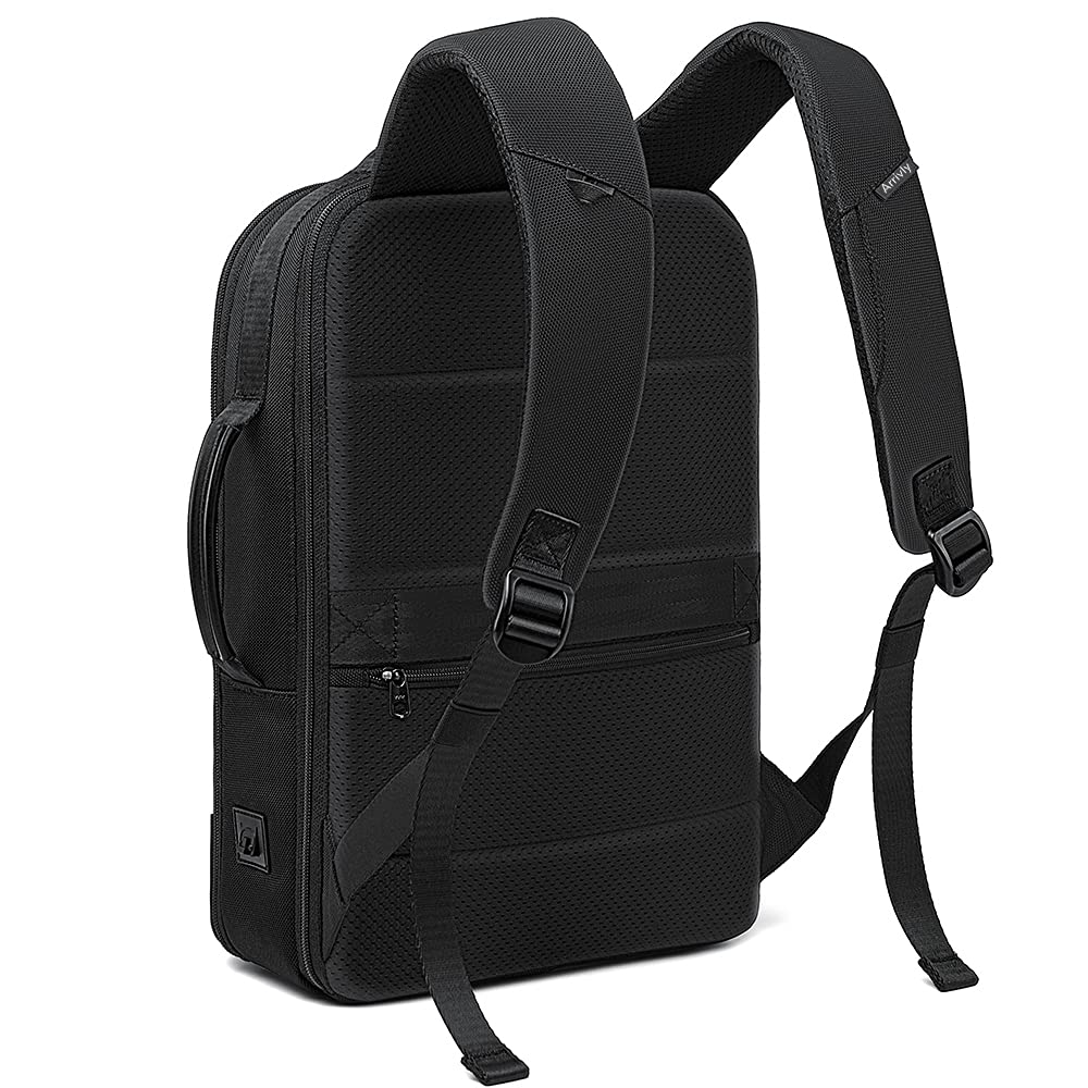 Arrivly Plecak biznesowy na laptopa 15,6 cala, plecak damski, plecak męski rozszerzalny plecak podróżny o dużej pojemności 25 l - 35 l, wodoodporny plecak kabinowy, torba robocza z USB dla mężczyzn