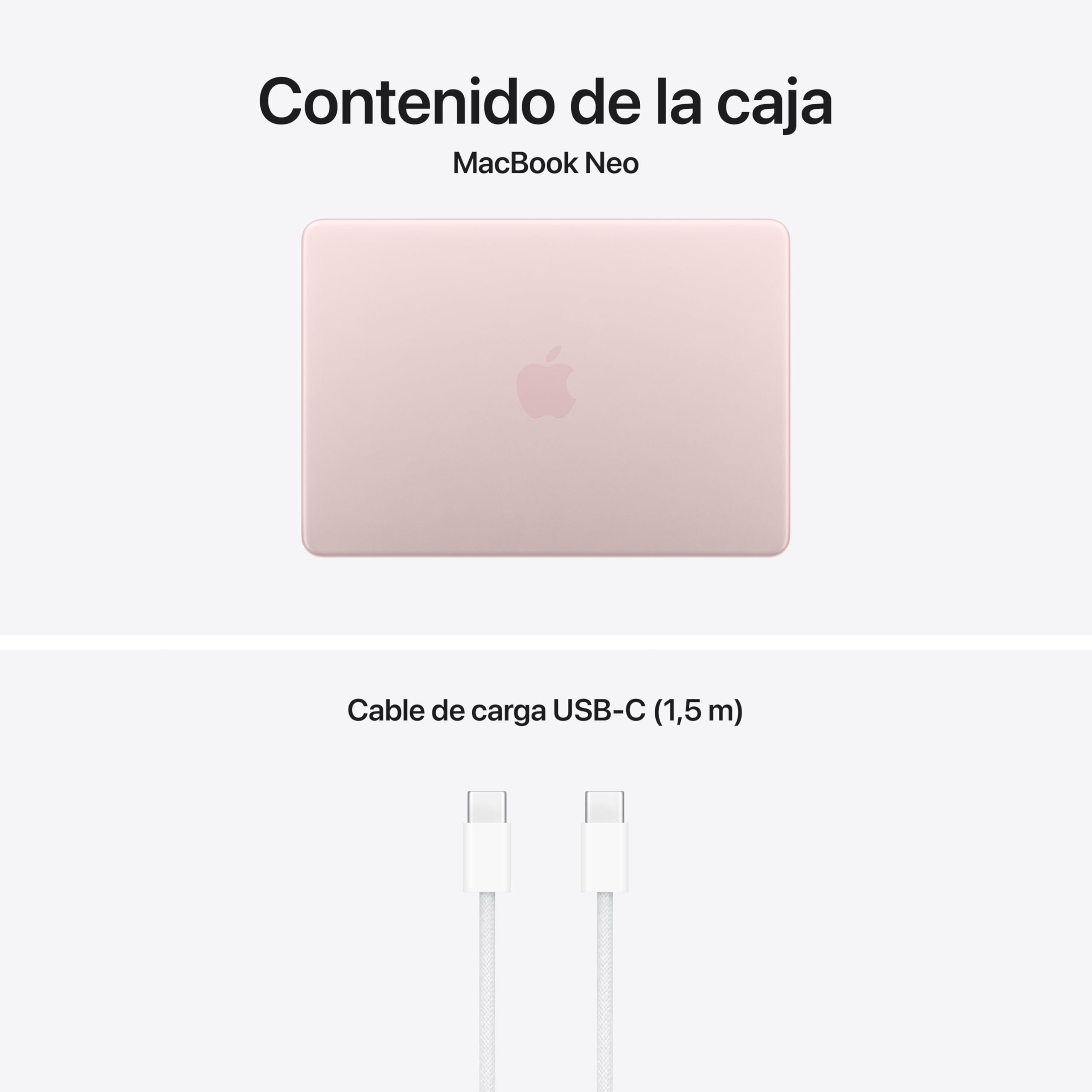Apple MacBook Neo de 13 Pulgadas con Chip A18 Pro: diseñado para Apple Intelligence, Pantalla Liquid Retina, 256 GB de Almacenamiento SSD, cámara FaceTime HD a 1080p, Teclado español; Rosa Nube — view 6