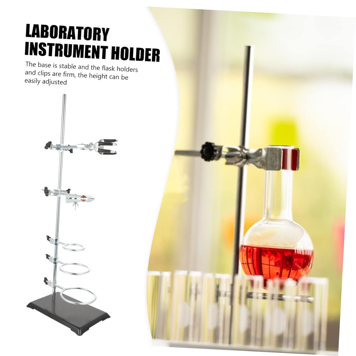 Chemical Lab Retort Stand Save Storage Space Multi-Function Bracket for Physics Chemistry Experiments