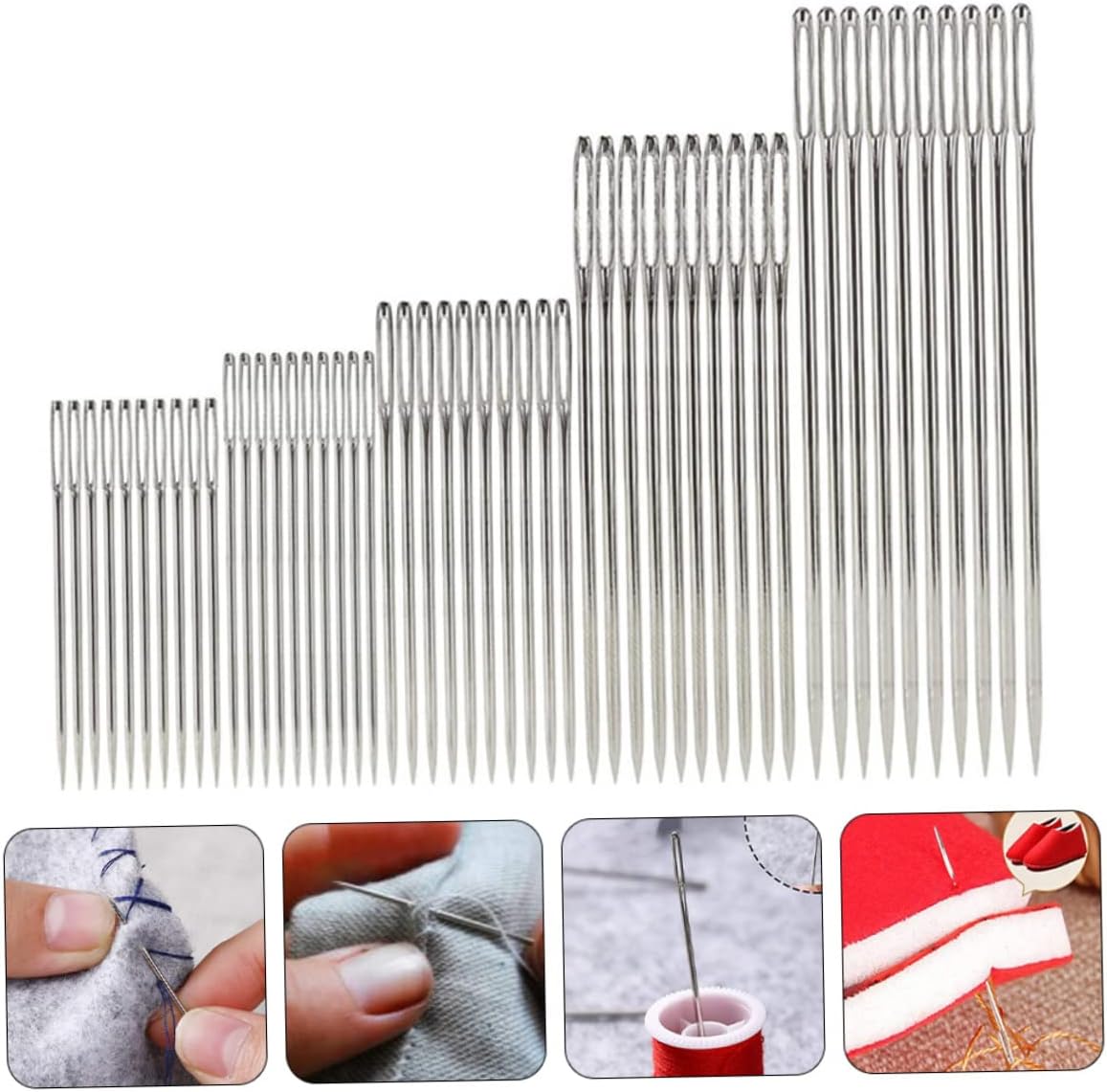 DOITOOL 15sets Needles Hand Sewing Needles for Yarn Knitting Threading Compact Storage for for Crafts and Embroidery