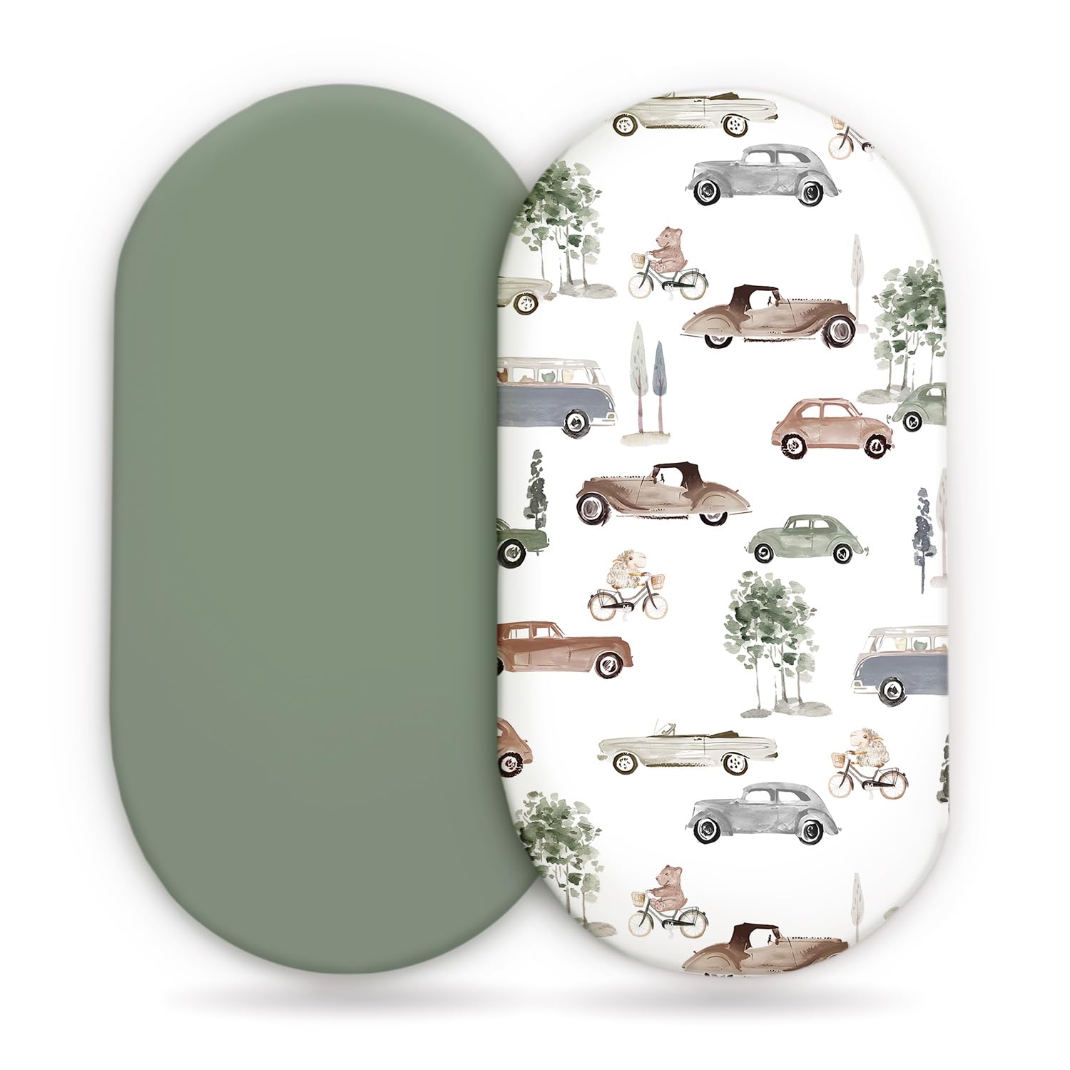 Grssder Stretchy Ultra Soft Fitted Bassinet Sheet Set Pack