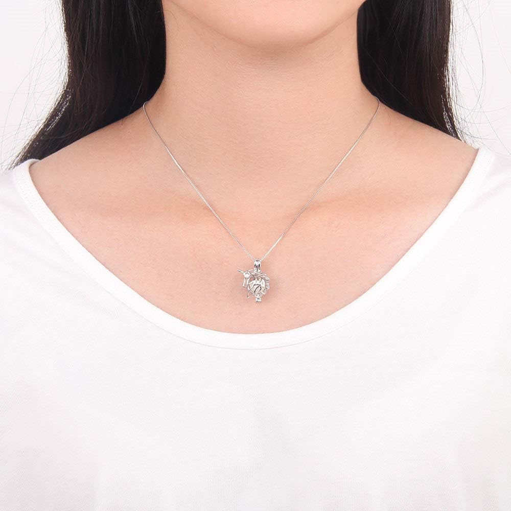 925 Sterling Silver CZ Unicorn Cage Pendants Crafting Charm for DIY Necklace Bracelet Jewelry Making