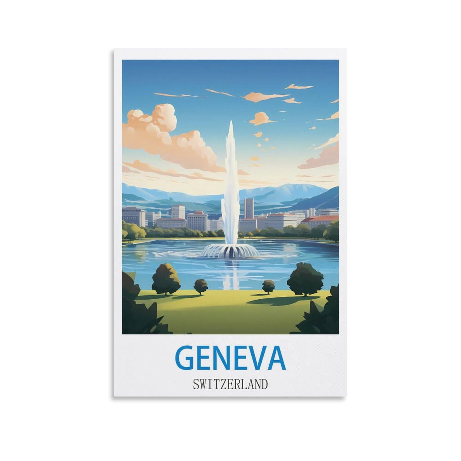 Lnuyitr Unframe-Style Geneva Switzerland Vintage Travel Posters 08X12inch(20X30cm) Canvas Art Posters And Wall Art Picture Prints Modern Home Bedroom Decor Posters
