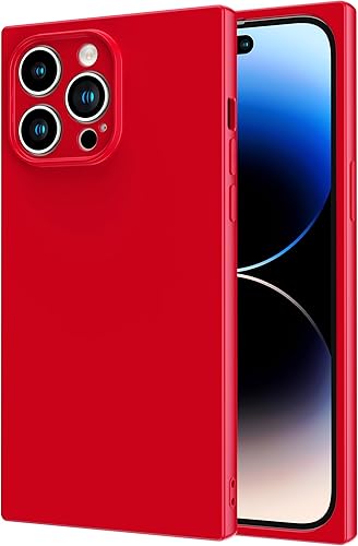 COCOMII Funda cuadrada compatible con iPhone 13 Pro Max, lujosa, delgada, brillante, color sólido, tonos vibrantes, fácil de sostener, antiarañazos,