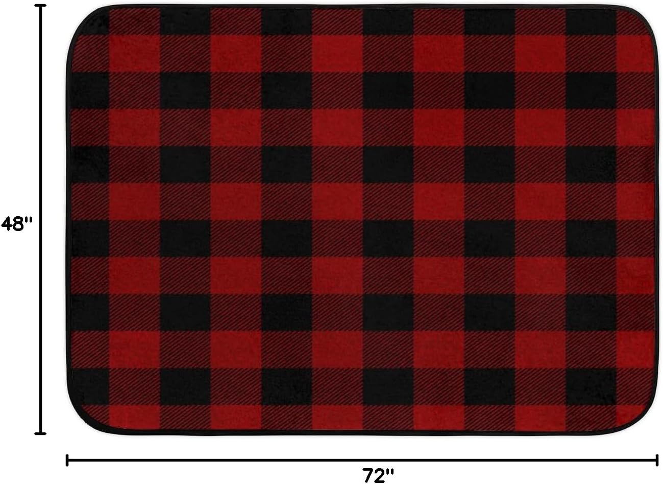 Tavisto Red Black Buffalo Plaid Area Rug 4x6 Machine Washable Rug Ultra Soft Foldable Area Rugs with Non-Slip Backing for Office Living Room Bedroom